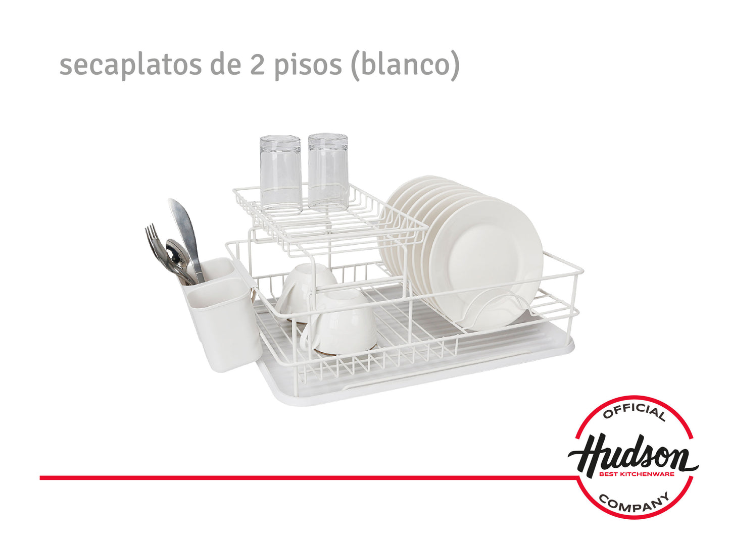 Escurridor De Platos 2pisos Blanco Linea Hudson