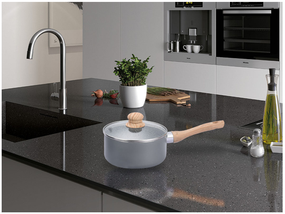 Cacerola Antiadherente Ceramico Hudson Granito 18 Cm