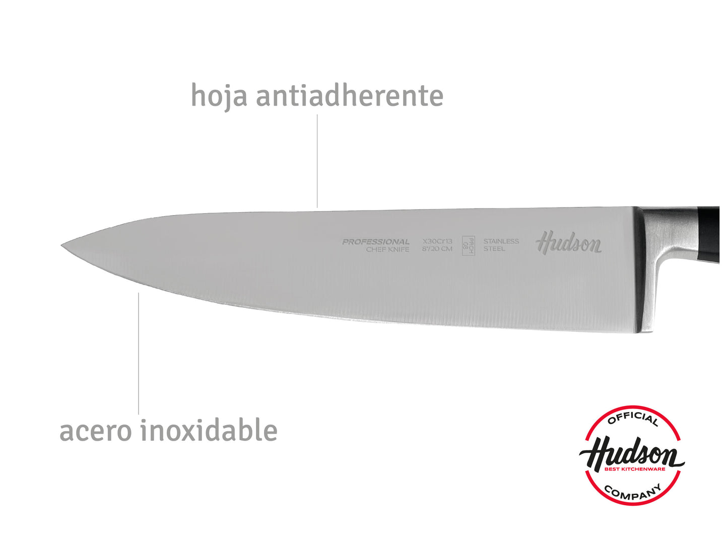 Cuchillo Cheff 8 Linea Hudson Acero Inoxidable