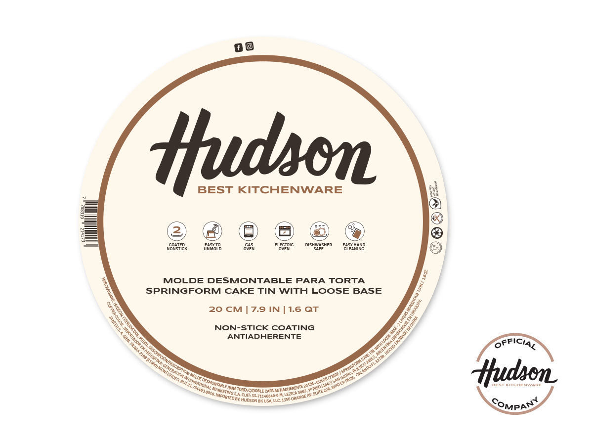 Molde Tortera Hudson Desmontable Antiadherente 20cm