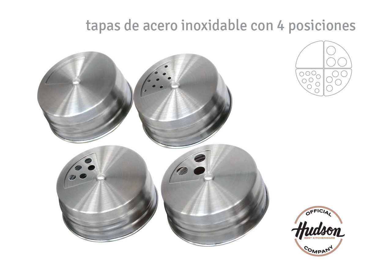Rack Especiero de 4 frascos de vidrio HUDSON
