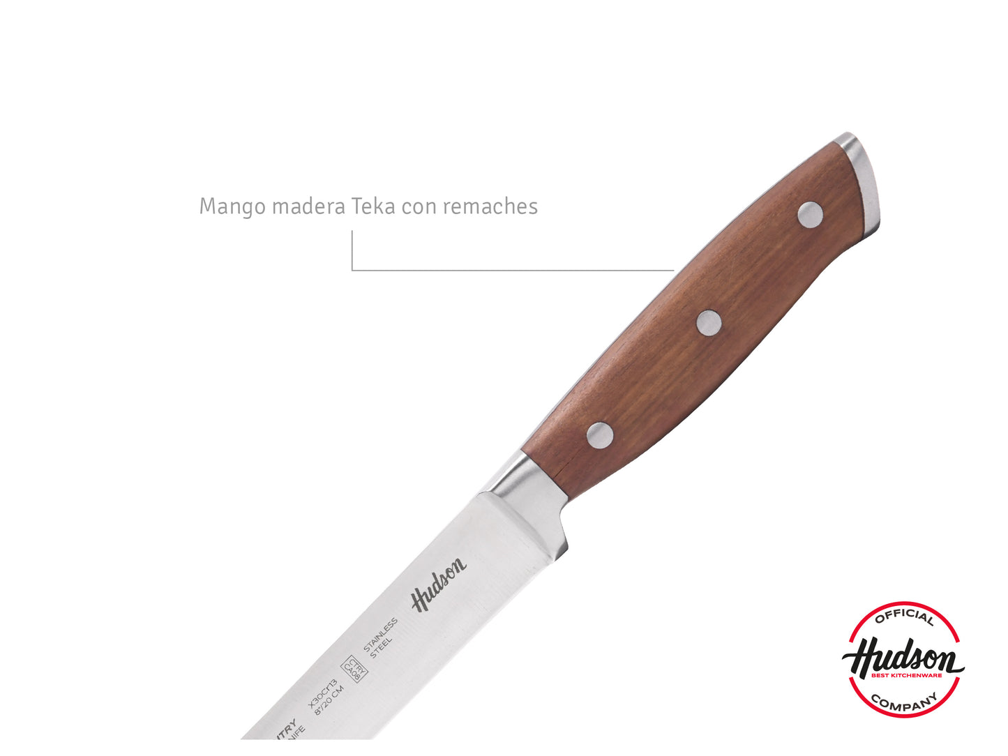 Cuchillo Trinchador Acero Inoxidable Mango Madera
