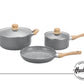 Batería De Cocina Hudson   Antiadherente Granito 5 Piezas