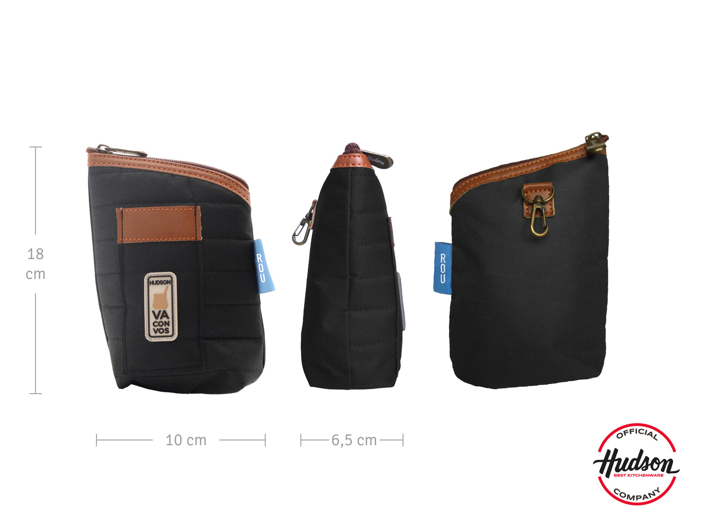 Yerbera Con Pico Vertedor Y Bolsillo Negro