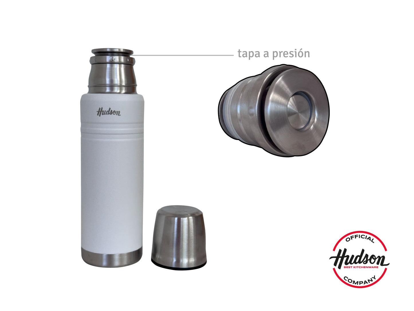 Termo Hudson Acero Blanco De Acero Inoxidable 500 Ml