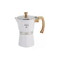 Cafetera Esmaltada Blanca Italiana Induccion 6 Tazas