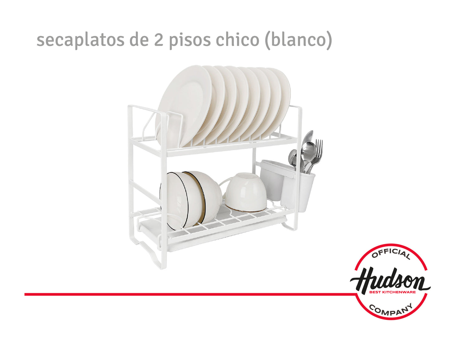 Escurridor De Platos Blanco 2pisos Chico Linea Hudson Cocina