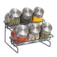 Especieros de vidrio x 6 con rack