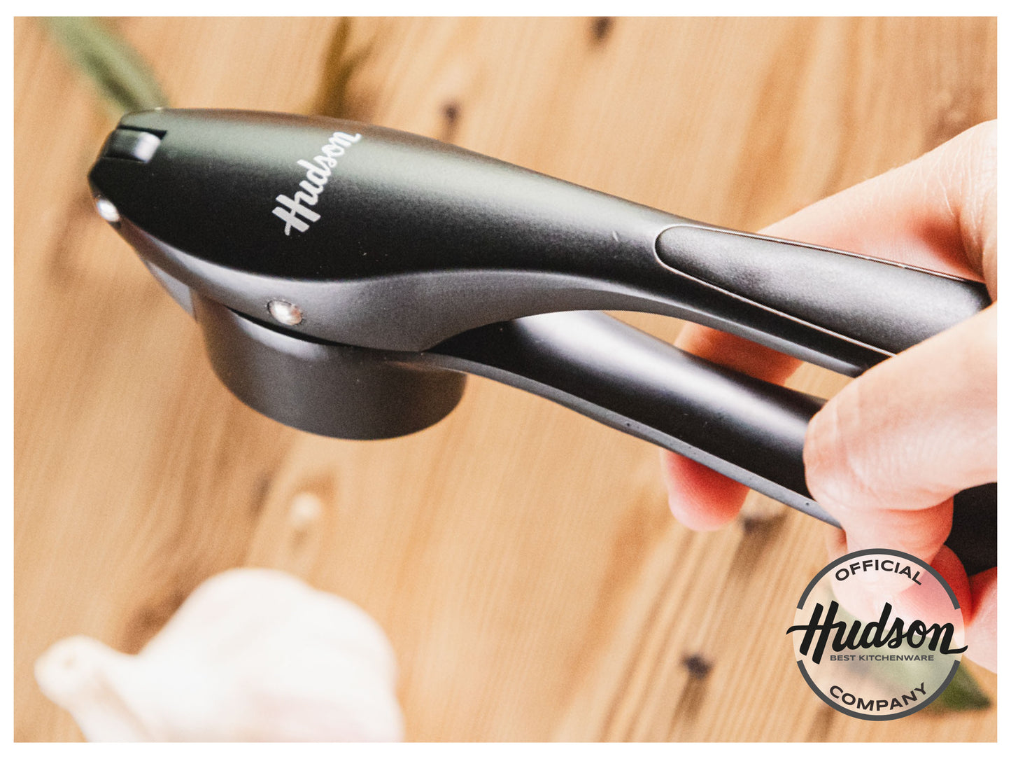 Prensa de Ajos de Cinc Y Goma Negro Hudson