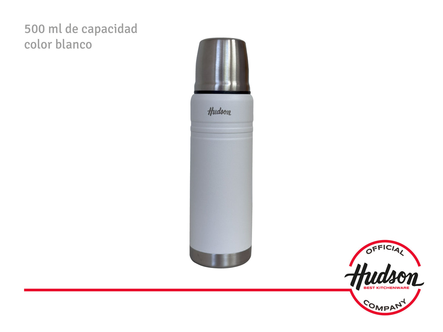 Termo Hudson Acero Blanco De Acero Inoxidable 500 Ml