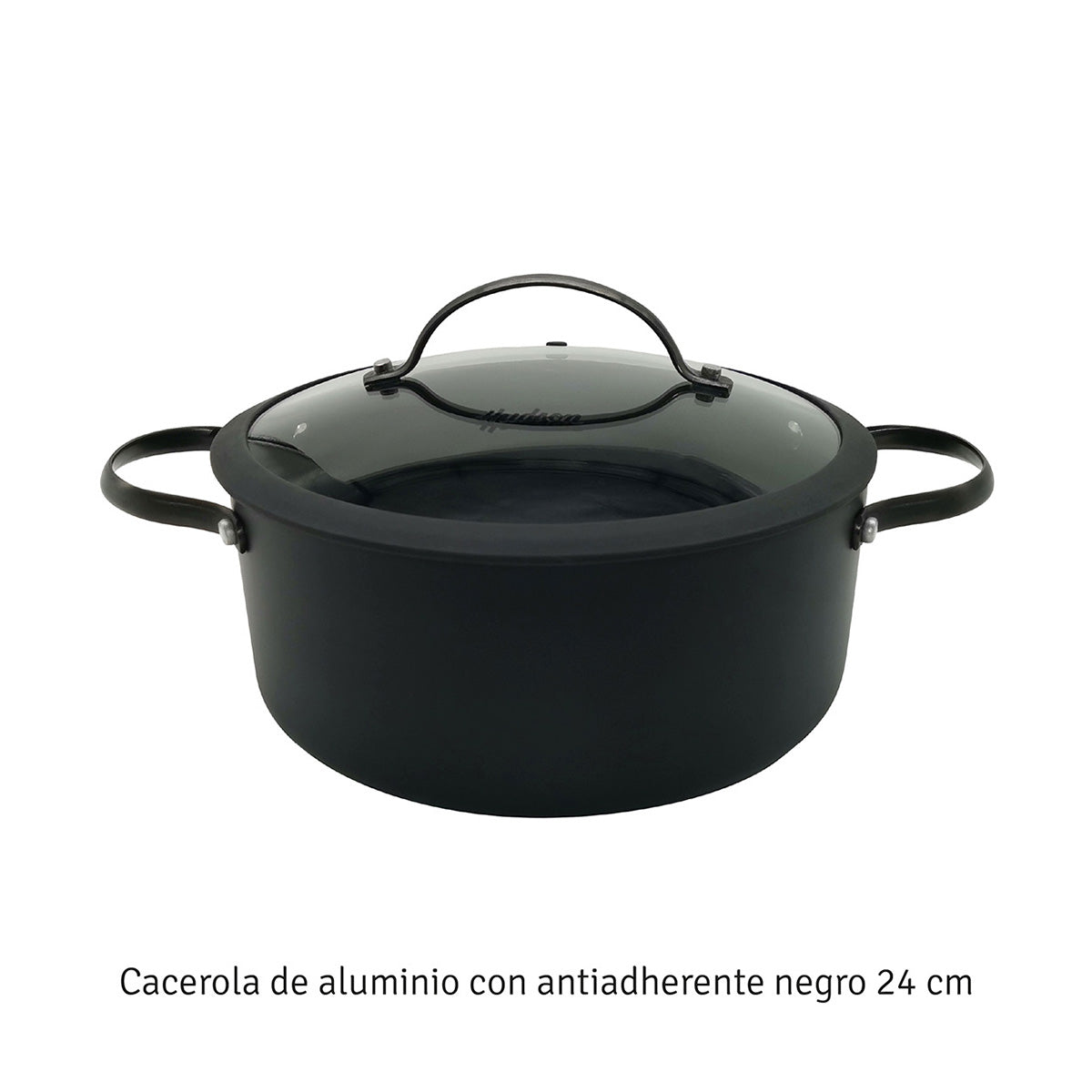 Cacerola De Aluminio Negra Antiadherente Total Black 24 Cm