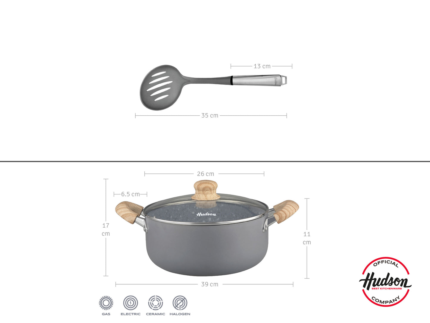 Set Granito Olla y Espumadera de Nylon