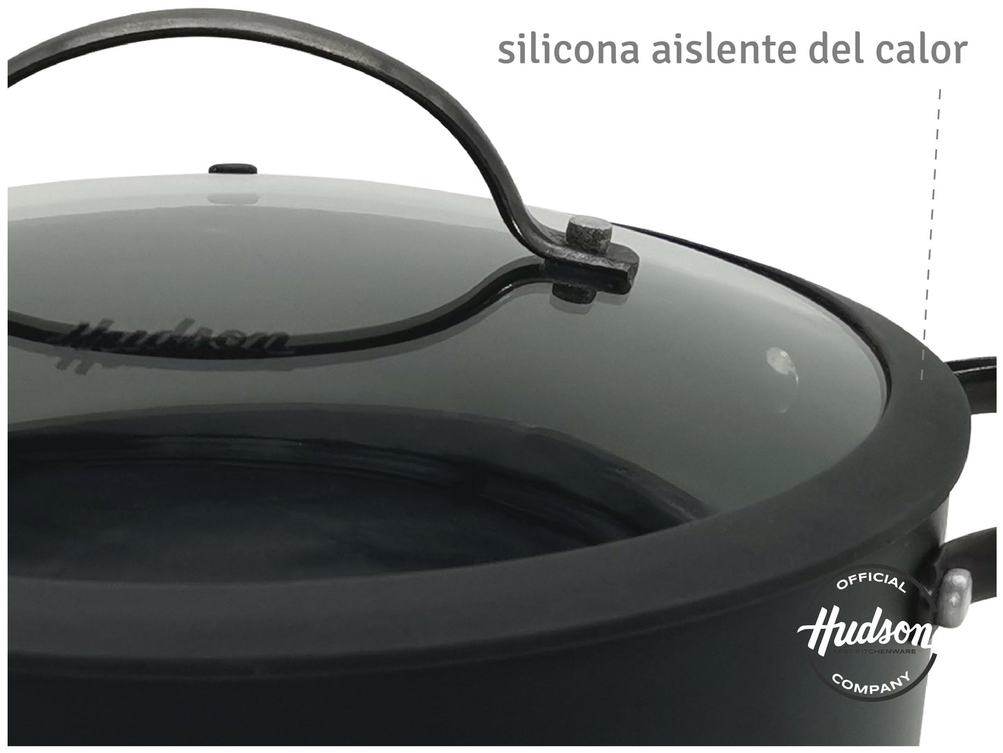 Bateria De Aluminio Negra Con Tapa De Silicona 5 Piezas