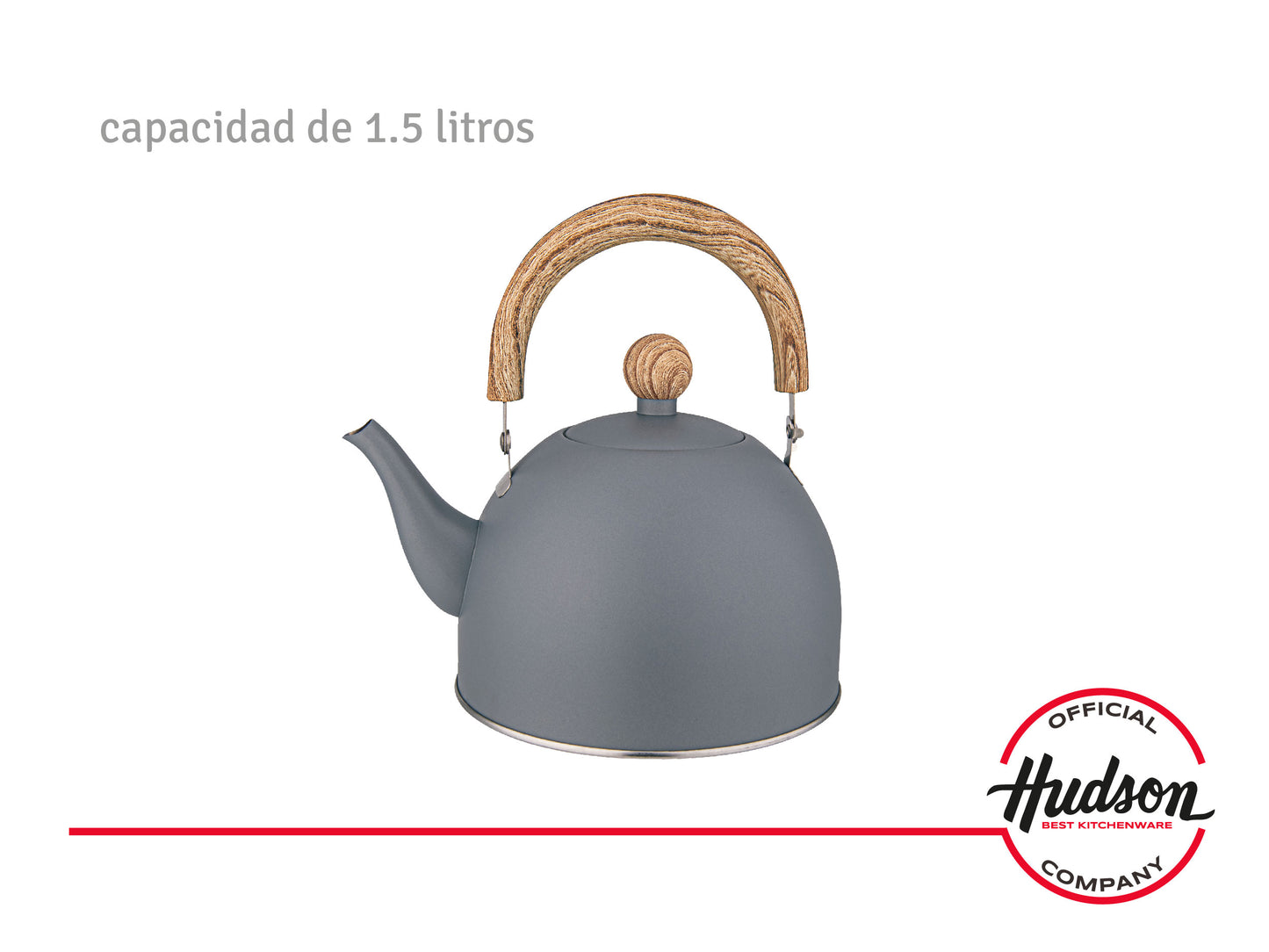 Pava Gris Mango Madera 1.5lts Pico Matero