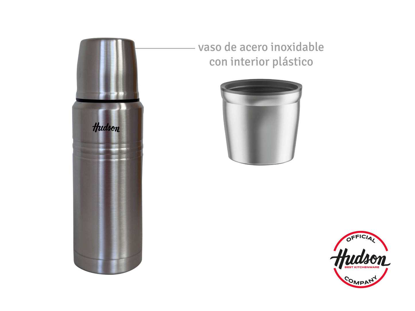 Termo Hudson 750 Ml Acero Pulido De Acero Inoxidable