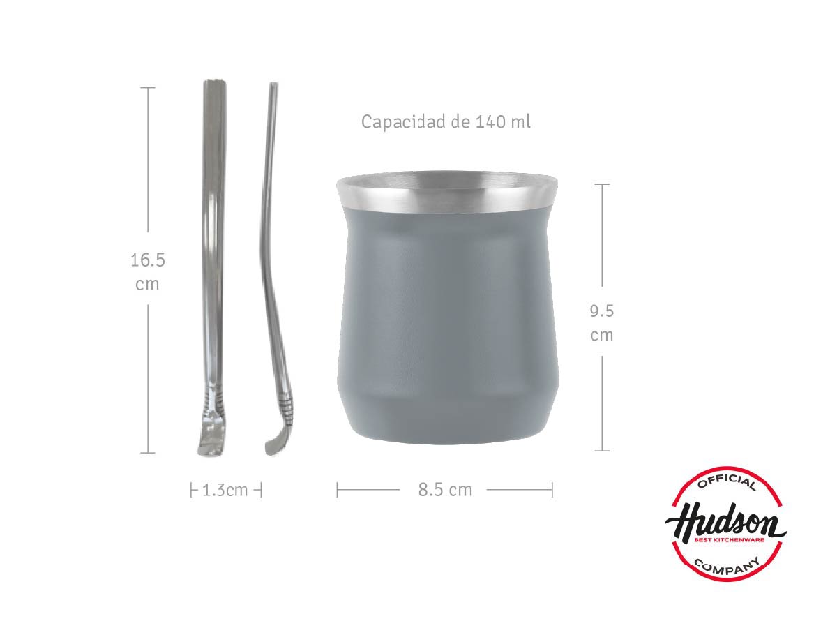 Mate Vaso De Acero Inoxidable Gris