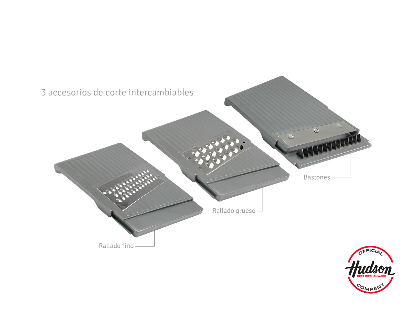 Mandolina 4 en 1 Rallador Fino + Grueso c/ Filos de Acero Inoxidable