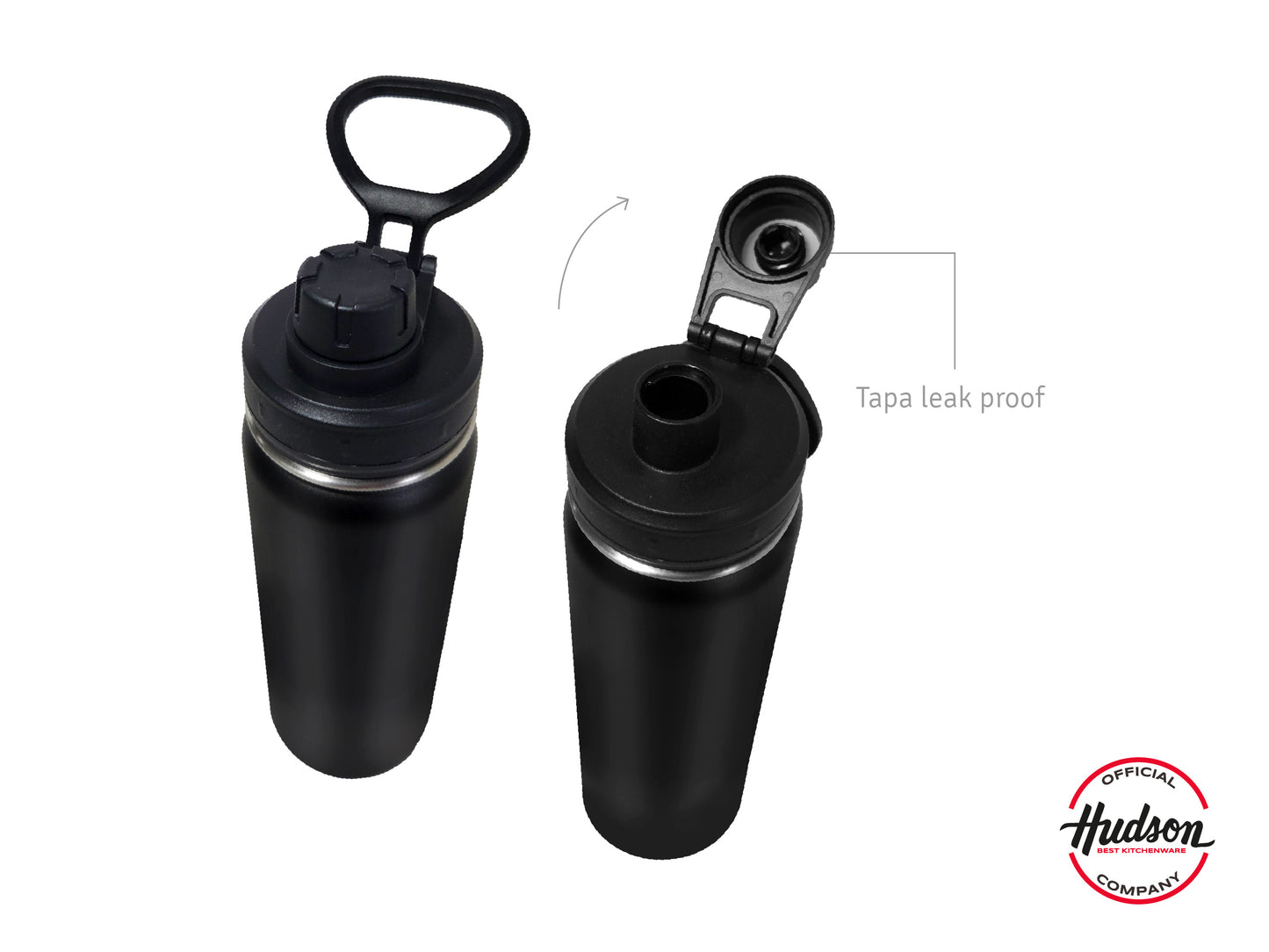 Botella Isotérmica Deportiva De 660ml Negro Hudson