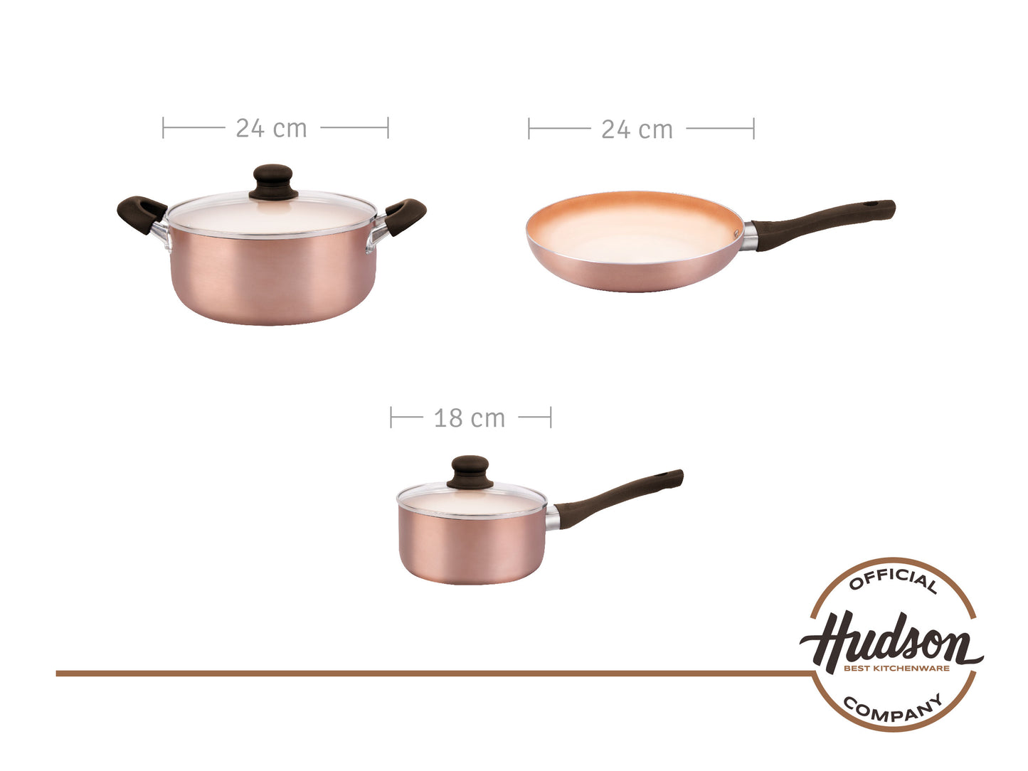 Set Bateria Cobre + Wok + Bifera Linea Hudson