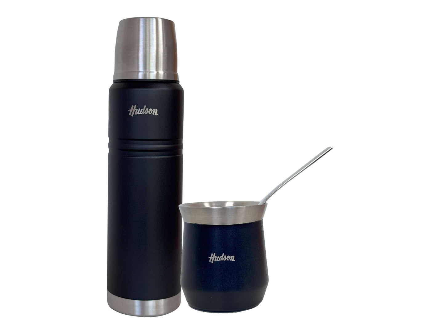 Termo 1 Litro + Mate Negro Vaso