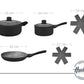 Bateria Black Granite 7 Piezas + Pot Mat X 2