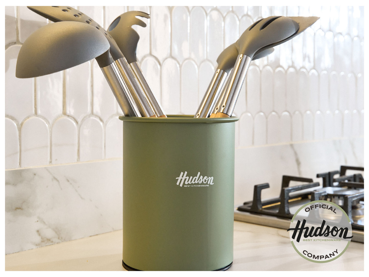 Set Hudson de 6 Utensilios de Nylon OLIVE