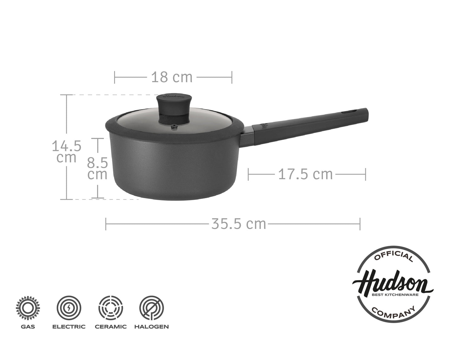 Cacerola De Aluminio C/antiadherente Y Mango 18cm Daily