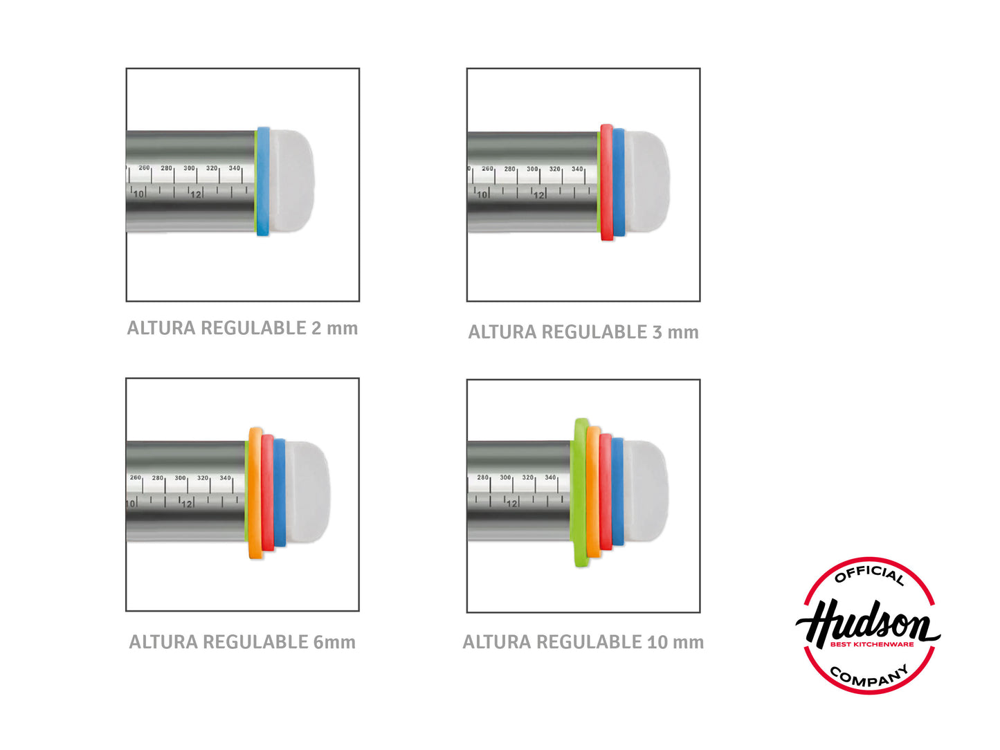 Palo De Amasar Acero Inoxidable Regulable 40cm Linea Hudson