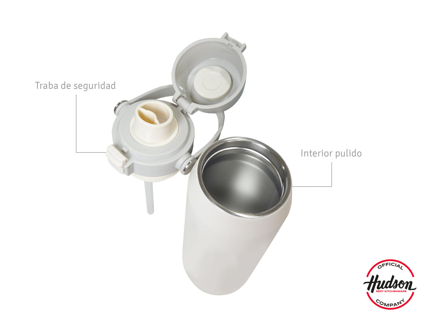 Botella Deportiva Térmica De 500 Ml Crema