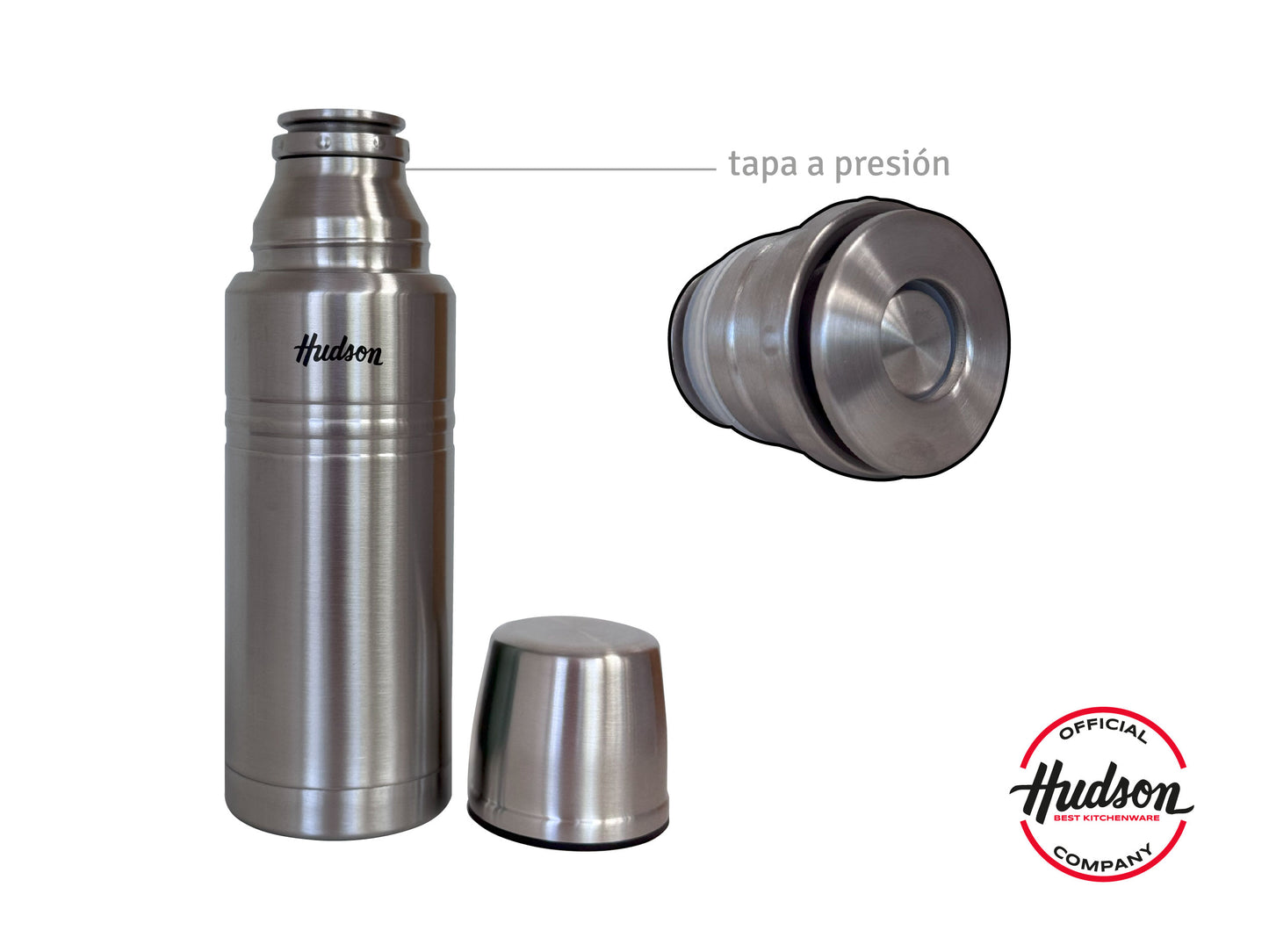 Termo Hudson 750 Ml Acero Pulido De Acero Inoxidable