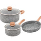 Bateria Granito Stone Forjado Antiadherente 5 Piezas