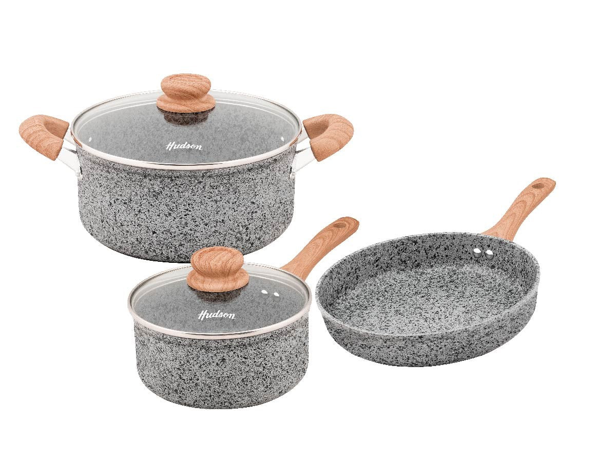 Bateria Granito Stone Forjado Antiadherente 5 Piezas