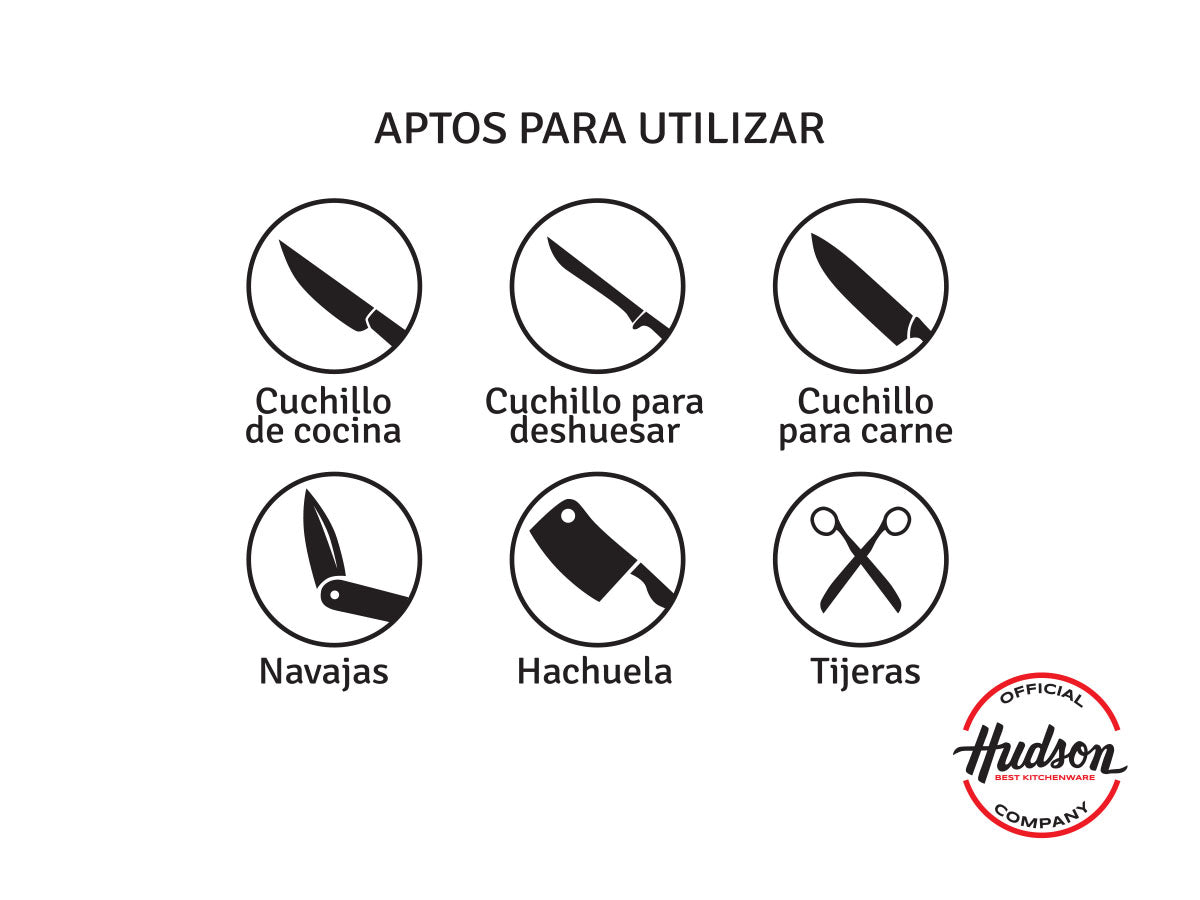 Afilador De Cuchillos Hudson Con Mango 3 Tiempos