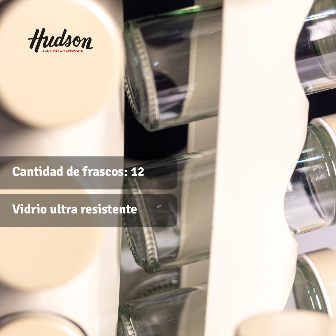 Especiero Giratorio De 12 Frascos Acero Inox. Harmony