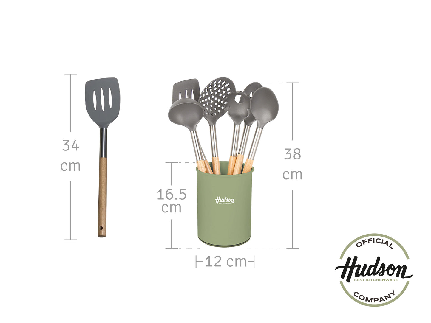 Set Hudson de 6 Utensilios de Nylon OLIVE